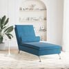 vidaXL Chaise Longue Massaggi con Cuscino a Rullo Blu in Velluto
