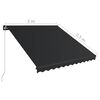 vidaXL Tenda da Sole Retrattile Manuale con LED 300x250 cm Antracite