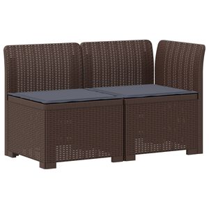 vidaXL Divano da Giardino a 2 Posti con Cuscini Aspetto Rattan PP