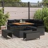 vidaXL Set Divano da Giardino con cuscino 8 pcs Nero polyrattan