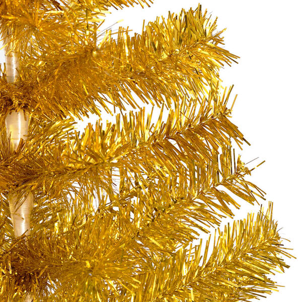 vidaXL Albero di Natale Preilluminato con Palline Oro 120 cm PET