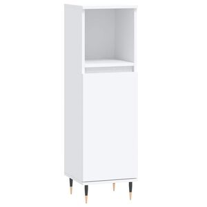 vidaXL Armadietto da Bagno Bianco 30x30x100 cm in Legno Multistrato