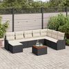vidaXL Set Divano da Giardino 9 pcs Nero e bianco