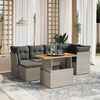 vidaXL Set Divani da Giardino 7 pz con Cuscini Grigio in Polyrattan