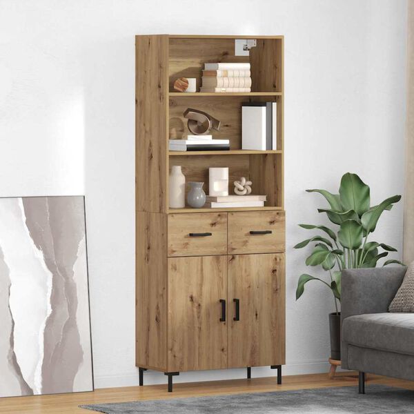vidaXL Credenza con cassetto Rovere artigianale 69,5 x 34 x 180 cm