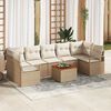 vidaXL Set Divano da Giardino con cuscino 8 pcs Beige polyrattan