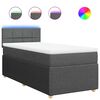 vidaXL Giroletto a Molle con Materasso Grigio Scuro 90x200 cm Tessuto