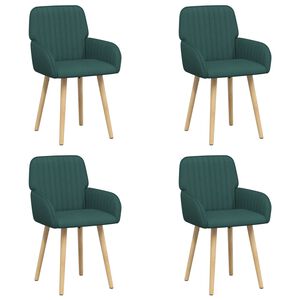 vidaXL Sedie da pranzo 4 pz Tessuto Verde Scuro 56,5 x 50 x 87,5 cm