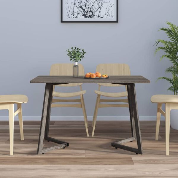 vidaXL Tavolo da Pranzo Grigio 120x60x74 cm in MDF e Ferro