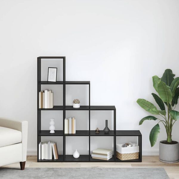 vidaXL Libreria divisoria Rovere Nero 131,5 x 29 x 131,5 cm