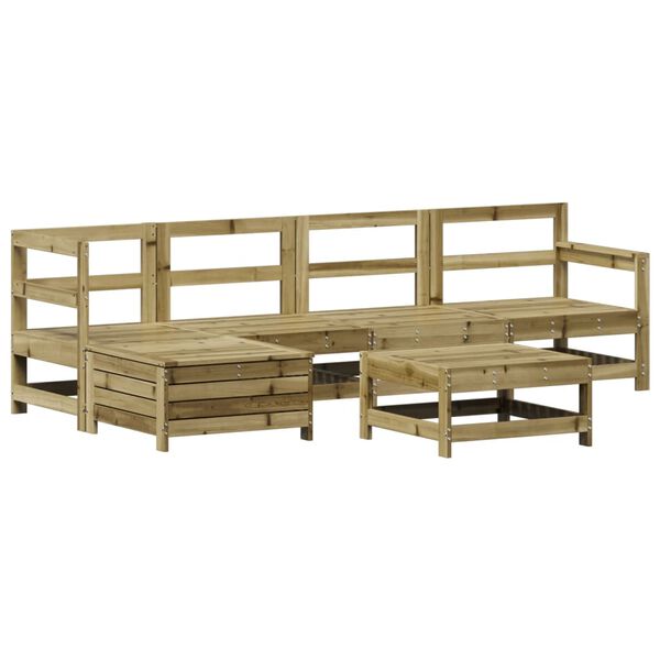 vidaXL Set Divani da Giardino 6 pz in Legno Impregnato di Pino