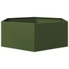 vidaXL Fioriera da Giardino Verde Oliva Esagono 138x120x45 cm Acciaio