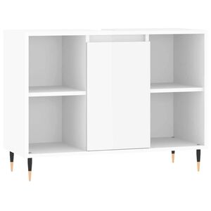 vidaXL Armadietto Bagno Bianco Lucido 80x33x60cm in Legno Multistrato