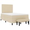 vidaXL Letto a molle con materasso Crema 120 x 200 cm Tessuto