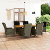 vidaXL Set da Pranzo da Giardino 7 pz con Cuscini in Polyrattan Marrone
