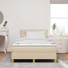 vidaXL Letto a molle con materasso Crema 120 x 200 cm Tessuto