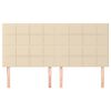 vidaXL Testiera Crema 200x5x118/128 cm Tessuto