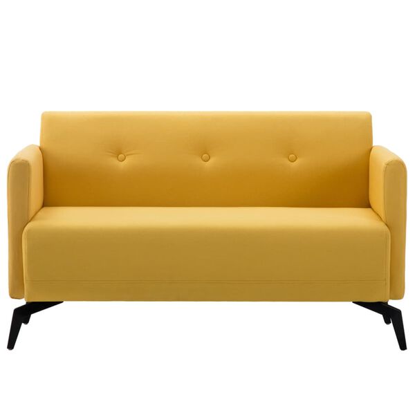 vidaXL Divano a 2 Posti Rivestito in Tessuto 115x60x67 cm Giallo