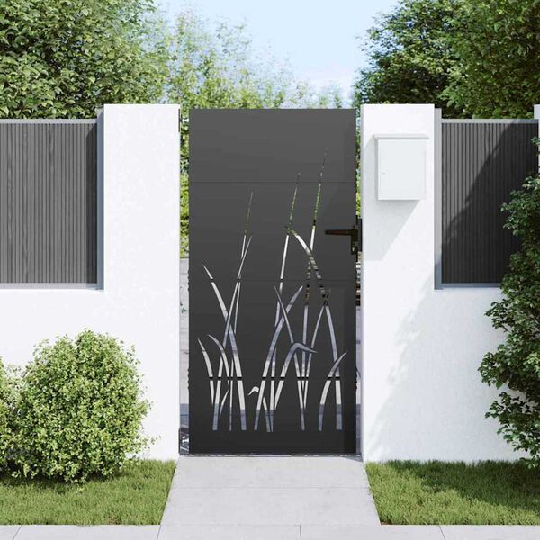 vidaXL Cancello da giardino con blocco Nero 85 x 175 cm