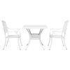 vidaXL Set di Tavolo da Giardino 3 pcs Bianco Alluminio pressofuso