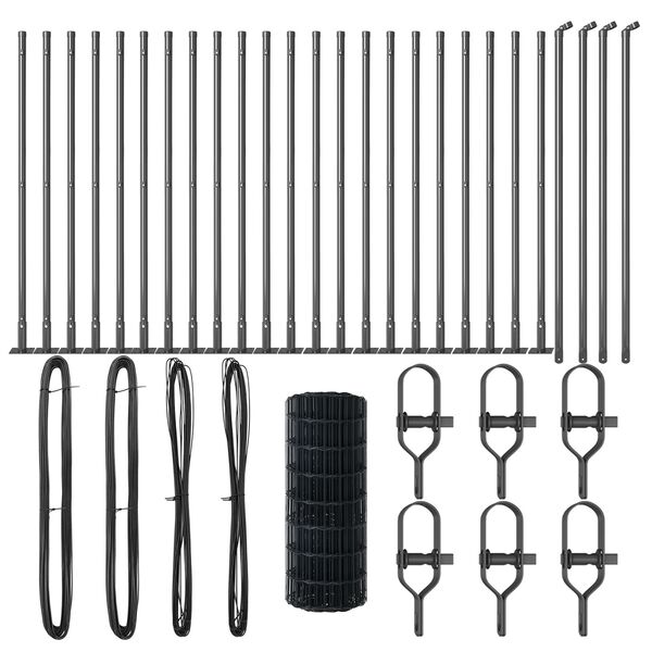 vidaXL Recinzione con Posto Grigio 0,6 x 50 m Acciaio e PVC