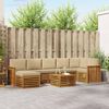 vidaXL Set divano sezionale con cuscino 8 pcs Naturale e Beige