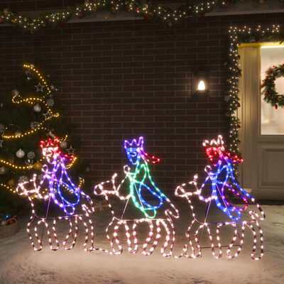 vidaXL Figura di Natale dei Tre Re Magi con 504 LED 70x50 cm