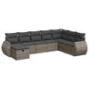 vidaXL Set Divano da Giardino 8 pz con Cuscini Grigio in Polyrattan
