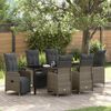 vidaXL Set da Pranzo per Giardino con cuscino 7 pcs Beige Poly Rattan