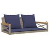 vidaXL Panchina Dondolo con Cuscini Grigia 109x62x40 cm in Polyrattan