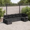 vidaXL Set Divani da Giardino con Cuscini 7pz Nero Polyrattan