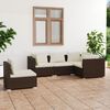 vidaXL Set Divani da Giardino con Cuscini 5 pz in Polyrattan Marrone