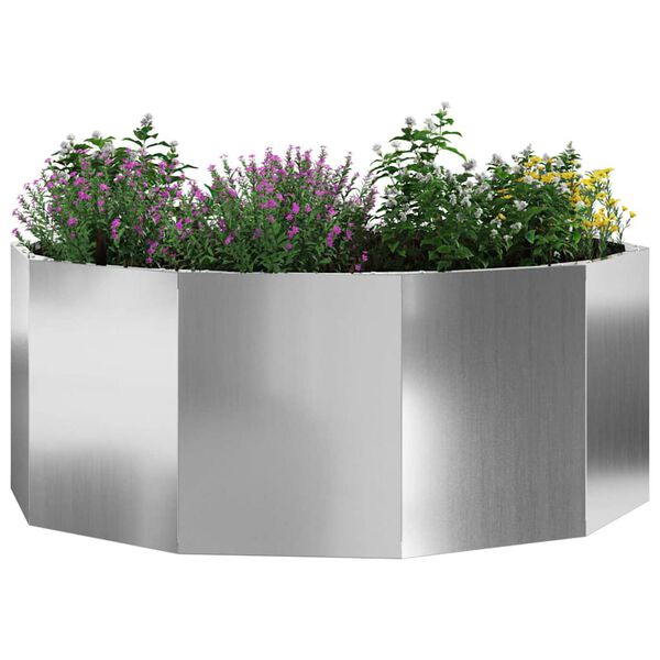 vidaXL Fioriera Argento 90 x 90 x 35 cm Acciaio zincato