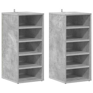 vidaXL Scarpiere 2 pz Grigio Cemento 31,5x35x70 cm in Truciolato