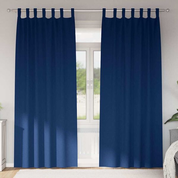 vidaXL Tende Blackout con Anelli 2 pcs Blu Scuro 260 x 140 cm