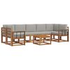 vidaXL Set di divani da esterno 8 pcs Grigio Naturale e Chiaro