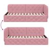 vidaXL Cornice del letto ad angolo Rosa 90 x 200 cm Velluto