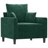 vidaXL Poltrona Verde Scuro 60 cm Velluto