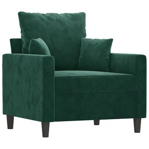 vidaXL Poltrona Verde Scuro 60 cm Velluto