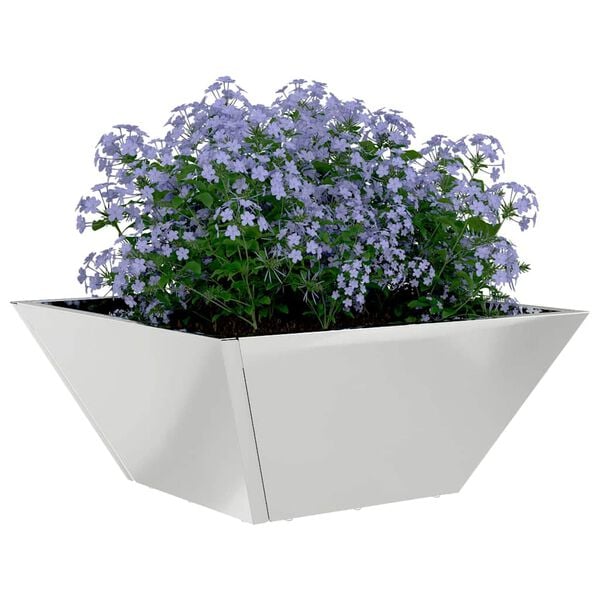 vidaXL Vaso da giardino 5 pcs Argento 35 x 35 x 15 cm Acciaio zincato