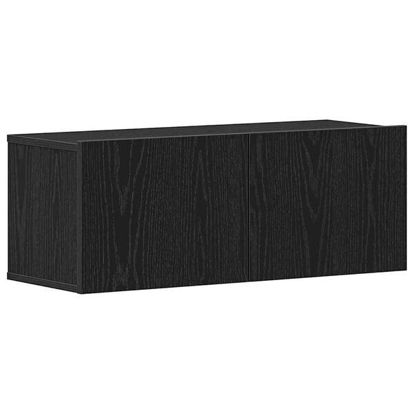 vidaXL Mobile TV 2 pcs Rovere Nero 80 x 30 x 30 cm Legno multistrato