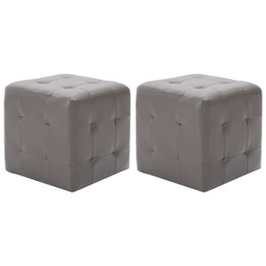 vidaXL Comodini 2 pz Grigio 30x30x30 cm in Similpelle