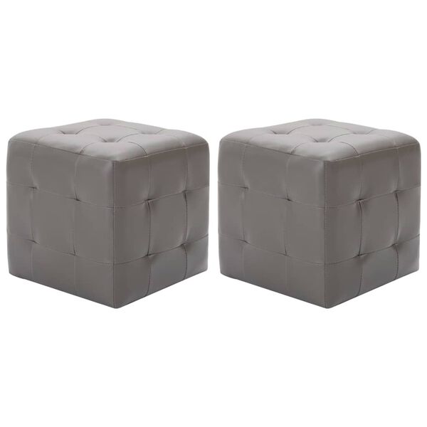 vidaXL Comodini 2 pz Grigio 30x30x30 cm in Similpelle