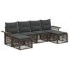 vidaXL Set Divano da Giardino 6 pz Grigio polyrattan