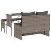 vidaXL Set da Pranzo da Giardino 3 pz con Cuscini in Polyrattan Grigio