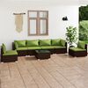 vidaXL Set Divani da Giardino 7 pz con Cuscini in Polyrattan Marrone