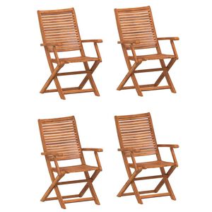 vidaXL Sedie pieghevoli, 4 pezzi, 57x66x95 cm, in legno massello di acacia