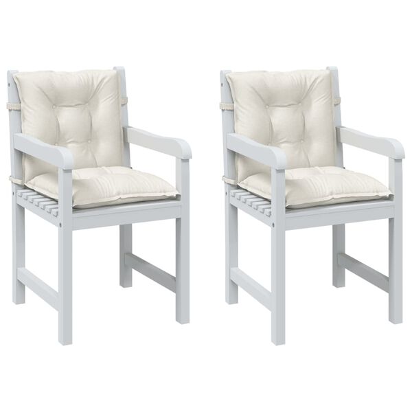 vidaXL Cuscini Sedia Schiena Bassa 2 pz Crema Mélange 100x50x7 Tessuto