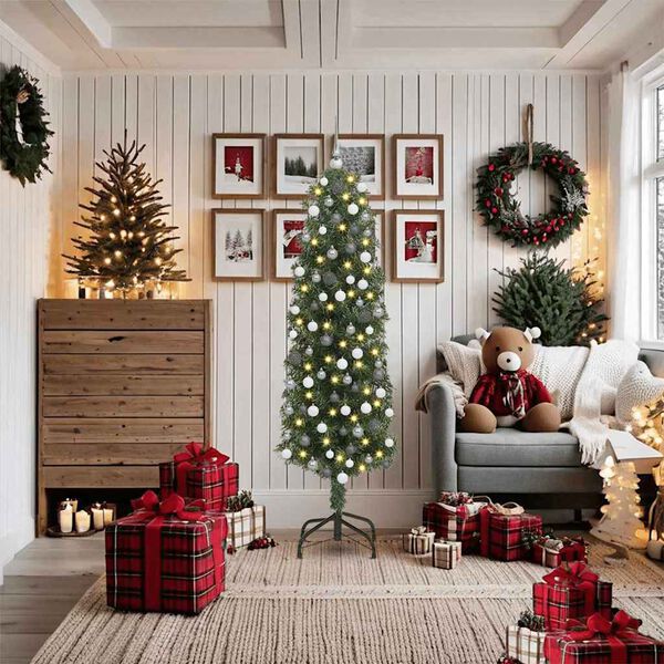 vidaXL Albero di Natale artificiale con 300 LED Verde 180 cm