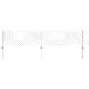 vidaXL Recinzione con Posto Argento 0,4 x 10 m Acciaio